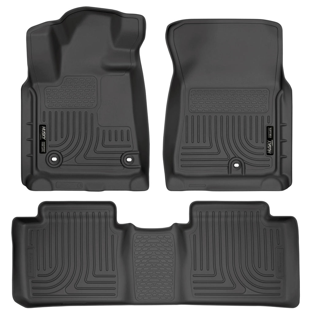 Husky Liners 99561 | Husky Liners Front & 2nd Seat Floor Liners (Footwell Coverage), Fits 14-C TUNDRA DOUBLE (EXT CREW) CAB FRONT/2ND SEAT FLOOR LINERS BLACK