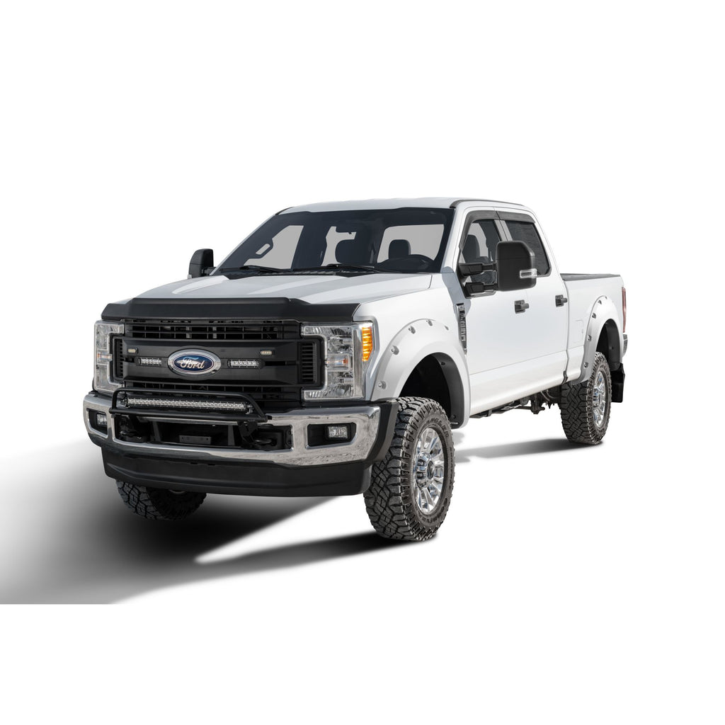 Bushwacker 20942-12 Pocket/Rivet Style Color Matched Oxford White 4-Piece Fender Flare Set for 2017-2022 Ford F-250/F-350 Super Duty