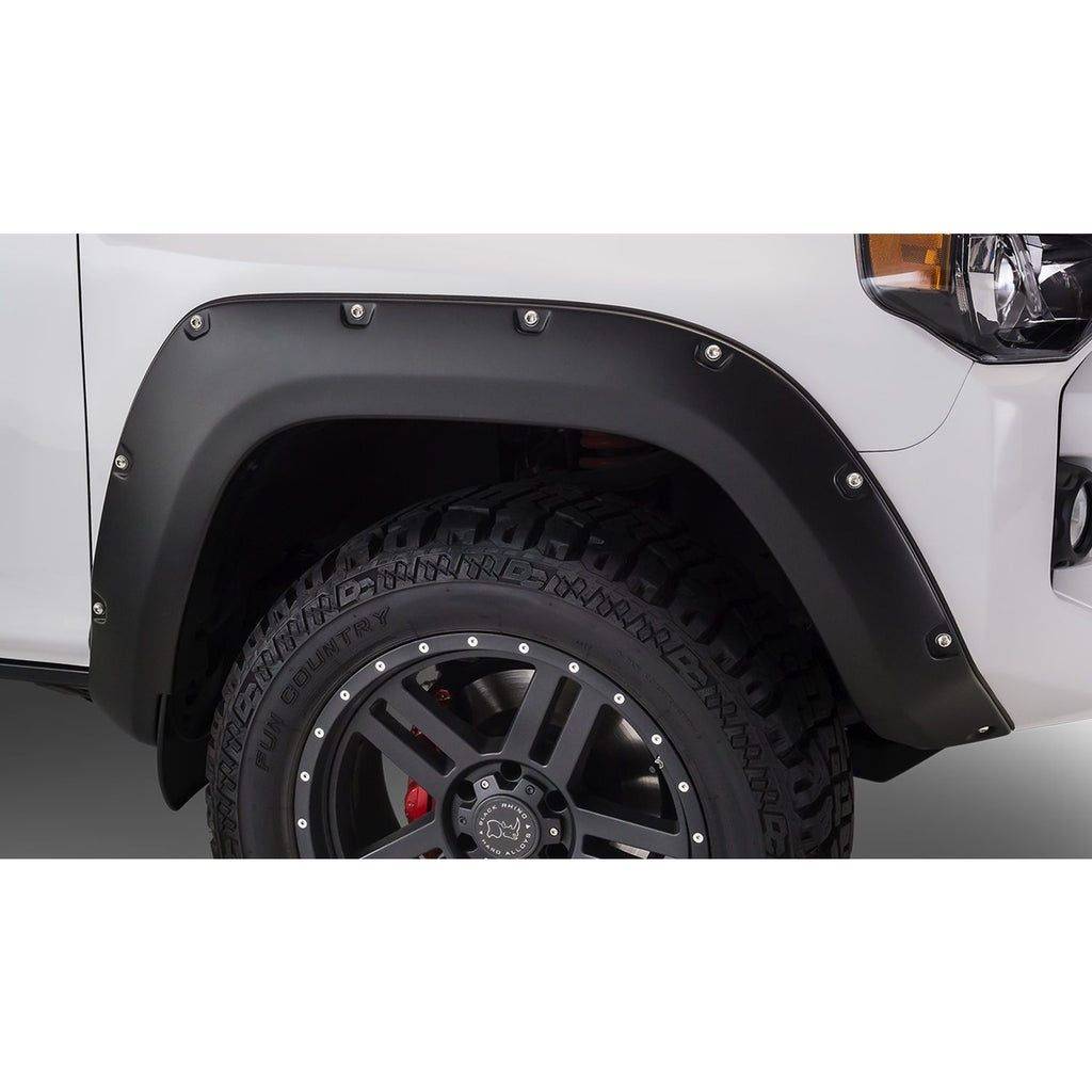 Bushwacker 30045-02 Black Pocket/Rivet Style Smooth Finish Front Fender Flares for 2014-2022 Toyota 4Runner (Excludes Limited)