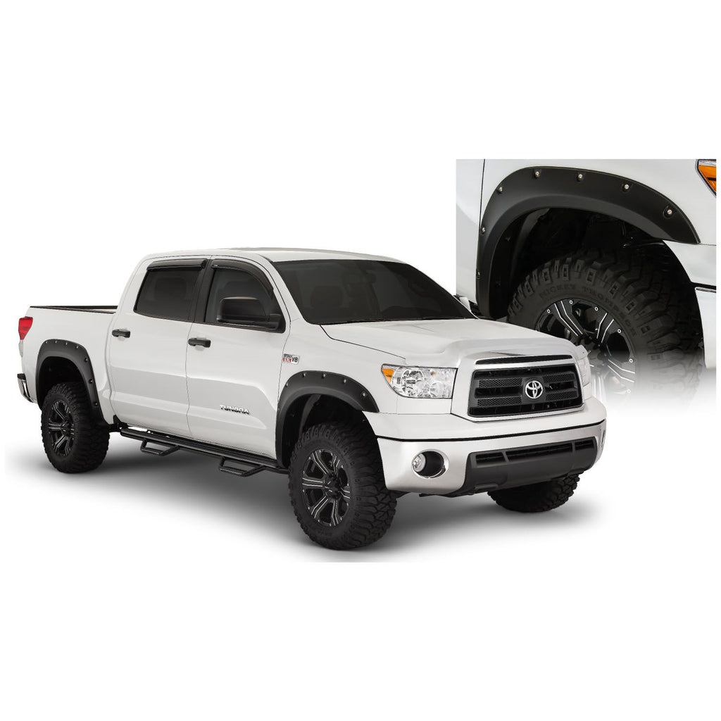 Bushwacker 30911-02 Black Pocket/Rivet Style Smooth Finish 4-Piece Fender Flare Set for 2007-2013 Toyota Tundra