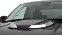 Auto Ventshade 80010 Universal Wing Hood Scoop with Smooth Dark Smoke Finish w/Chrome Trim Accents