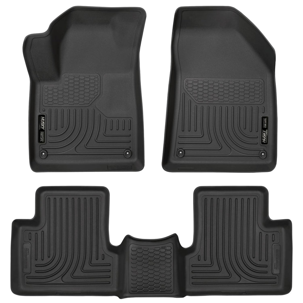 Husky Liners 99091 | Husky Liners Front & 2nd Seat Floor Liners, Fits 15-C CHEROKEE FRONT & 2ND SEAT FLOOR LINERS WEATHERBEATER SERIES BLACK