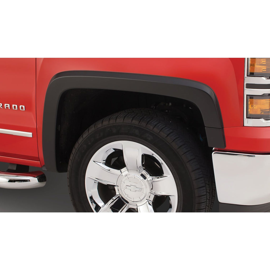 Bushwacker 40956-02 Black OE-Style Smooth Finish 4-Piece Fender Flare Set for 14-18 Chevrolet 1500 19 Silverado LD 15-19 Chevrolet Silverado 2500/3500 (Excludes Dually)