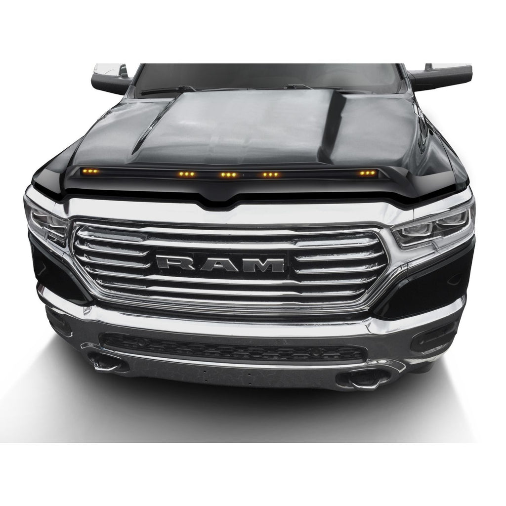 Auto Ventshade 753163-PXJ Aeroskin LightShield Color Hood Protector Diamond Black Crystal Pearl-Coat for 2019-2022 Ram 1500; Will not fit Rebel and TRX models