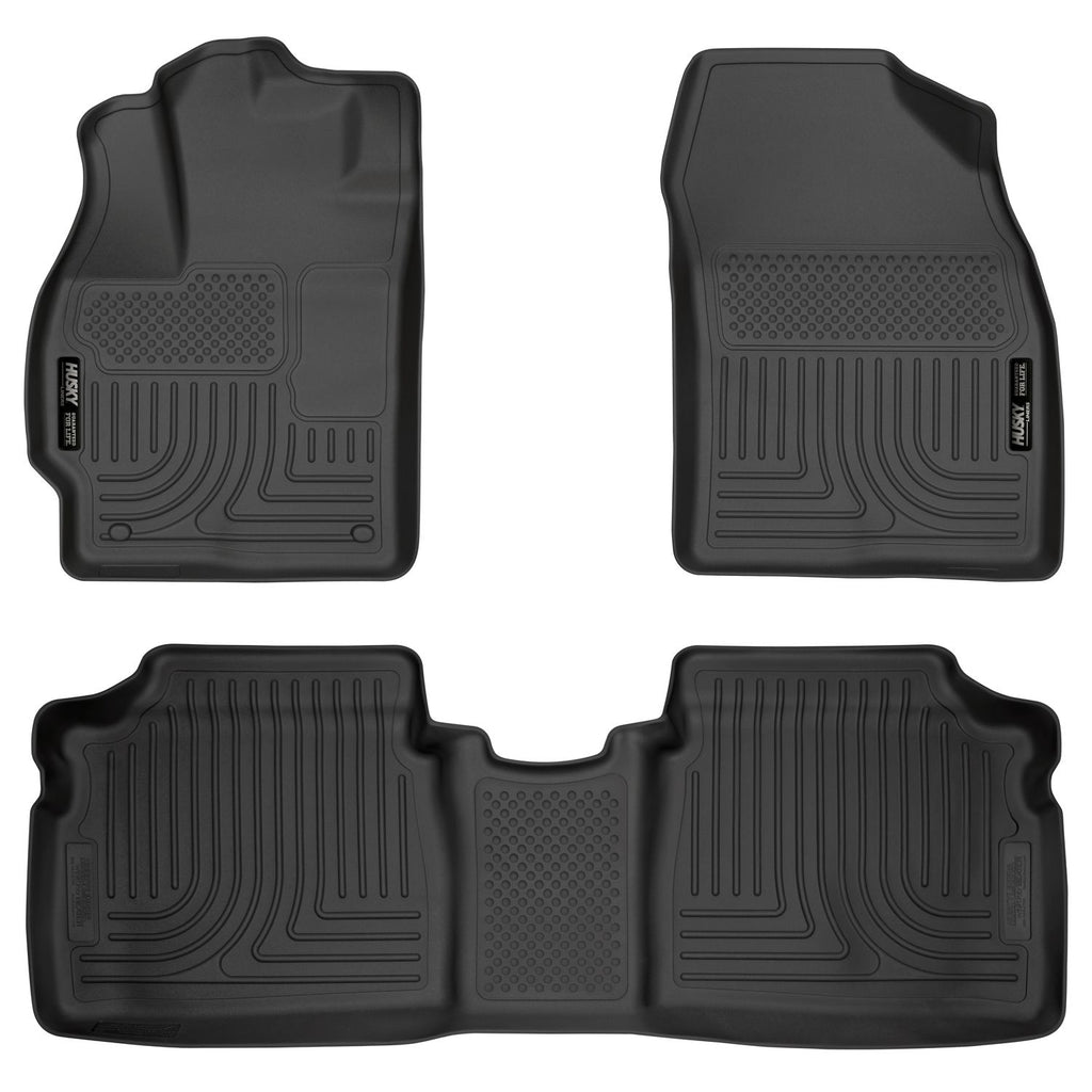 Husky Liners 98921 | Husky Liners Front & 2nd Seat Floor Liners, Fits 10-14 PRIUS CUSTOM MOLDED FRONT/2ND SEAT FLOOR LINERS BLACK