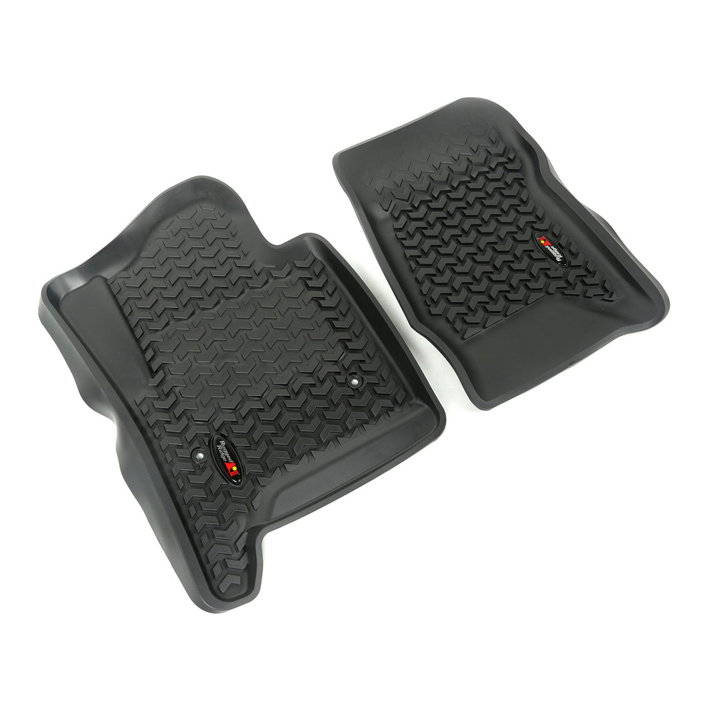 Rugged Ridge 82901.04 | Floor Liner, Front; Black, 2014-2018 Chevrolet / GMC Silverado / Sierra 1500 Regular / Extended / Crew Cab, 15-20 2500 / 3500 Regular / Doube / Crew Cab / Suburban / Tahoe / Escalade / Yukon / Yukon XL