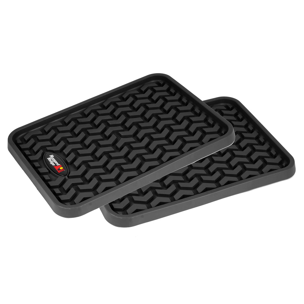 Rugged Ridge 82950.01 | Floor Liners, Rear, Black, Pair, Universal