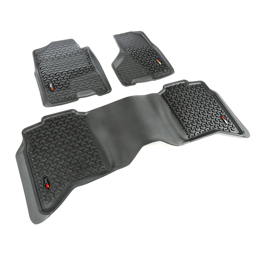 Rugged Ridge 82989.42 | Floor Liner Kit, Black, Front/Rear; 09-16 Ram 1500/2500/3500 Crew Cab