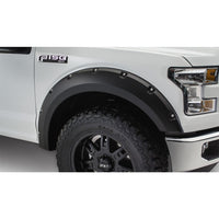 Bushwacker 20091-02 Black Pocket/Rivet Style Smooth Finish Front Fender Flares for 2015-2017 Ford F-150