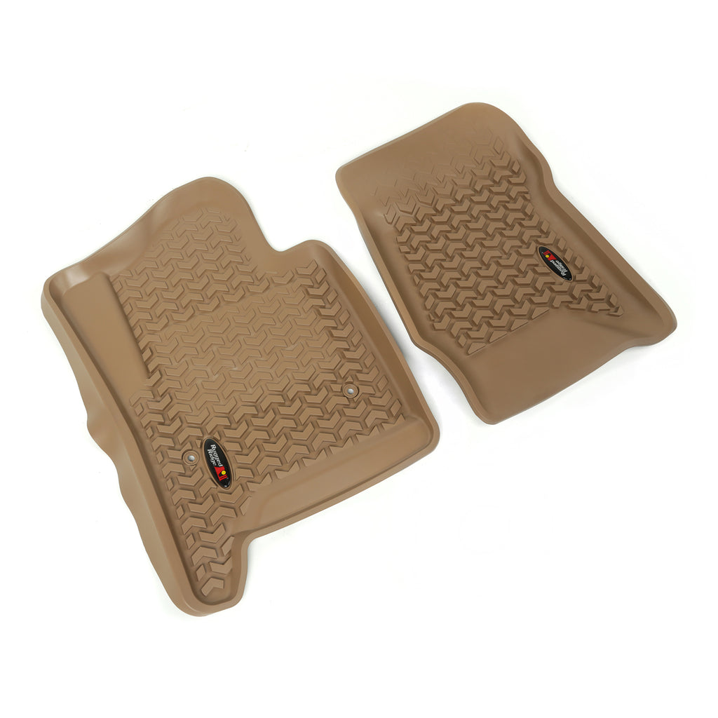 Rugged Ridge 83901.04 | Floor Liner, Front; Tan, 2014-2018 Chevrolet / GMC Silverado / Sierra 1500 Regular / Extended / Crew Cab, 15-20 2500 / 3500 Regular / Doube / Crew Cab / Suburban / Tahoe / Escalade / Yukon / Yukon XL
