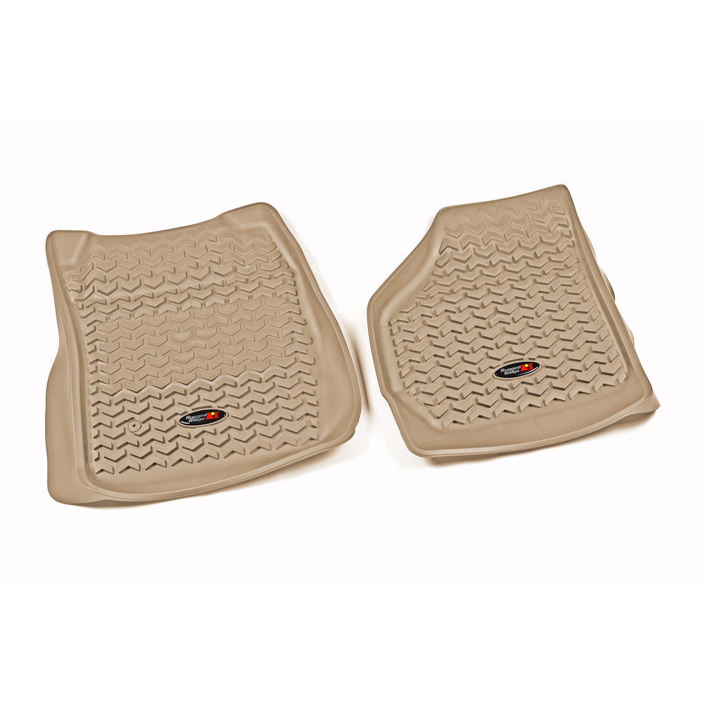 Rugged Ridge 83902.07 | Floor Liners, Front, Tan; 99-07 Ford F-250/F-350 Ext/Reg/SuperCrew