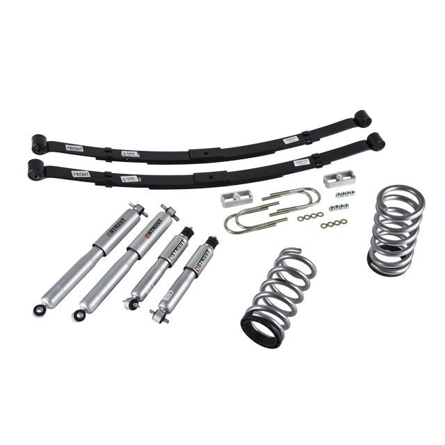 BELLTECH 574SP LOWERING KITS  Front And Rear Complete Kit W/ Street Performance Shocks 1994-2004 Chevrolet S10/S15 Pickup 6 cyl. (Ext Cab & Std Cab) 2 in. or 3 in. F/4 in. R drop W/ Street Performance Shocks