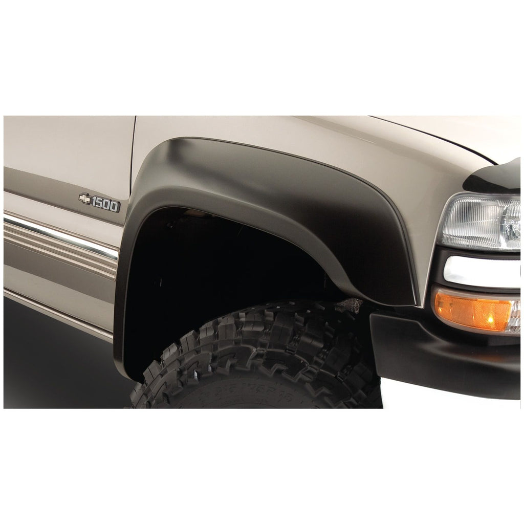 Bushwacker 40925-02 Black Extend-A-Fender Style Smooth Finish 4-Piece Fender Flare Set for 2007-2013 Chevrolet Silverado 1500; Fits 69.3 In. Bed