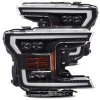18-20 Ford F150 LED Projector Headlights Plank Style Design Matte Black w/ Activation Sequential Signal