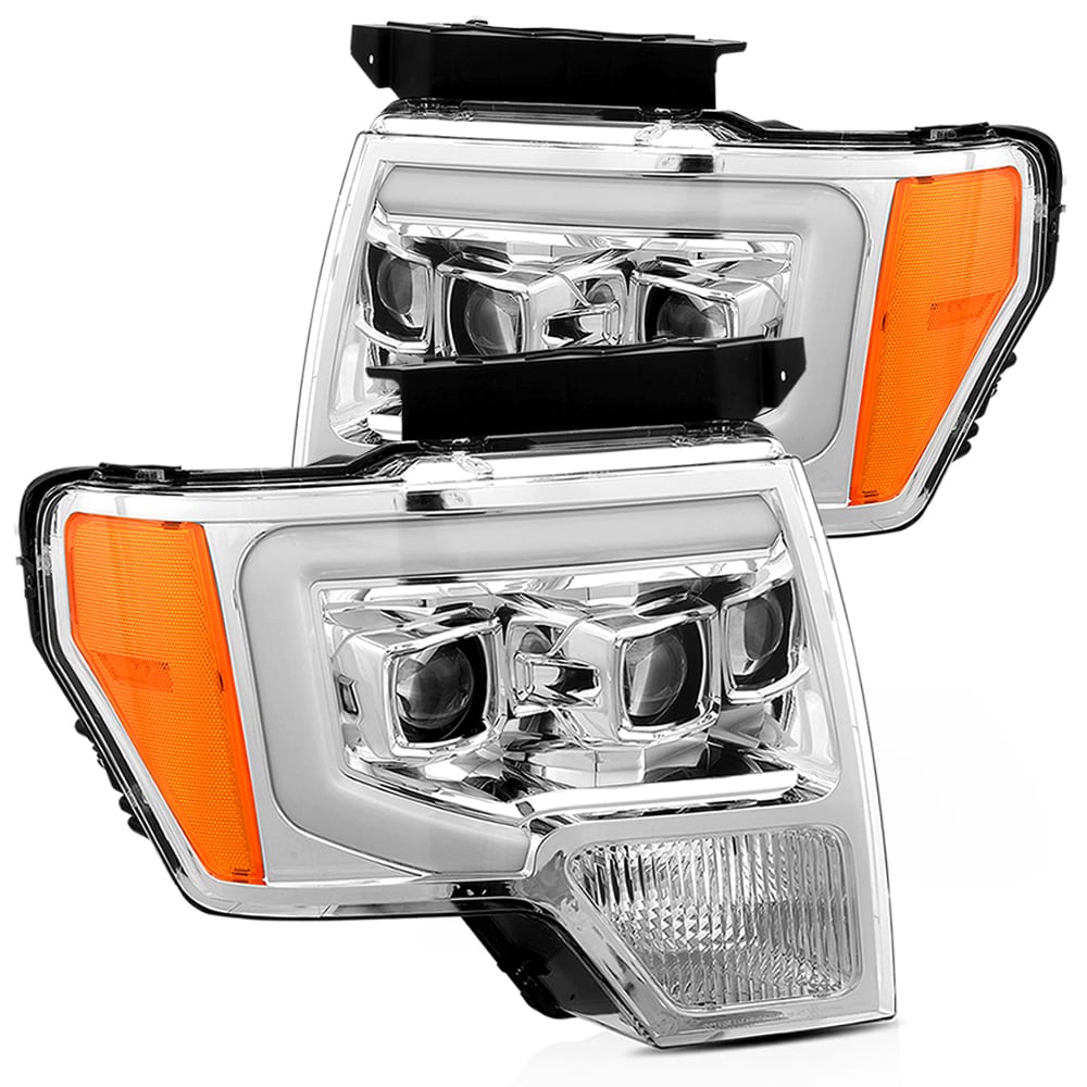 09-14 Ford F150 Projector Headlights Plank Style Design  Chrome w/ Activation Sequential Signal