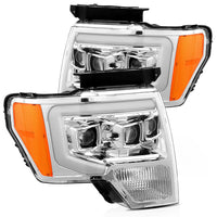 09-14 Ford F150 Projector Headlights Plank Style Design  Chrome w/ Activation Sequential Signal
