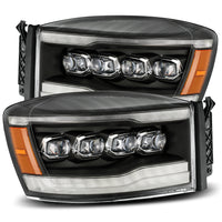 LED Projector Headlights Plank Style Design Black