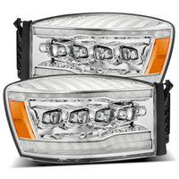 LED Projector Headlights Plank Style Design Chrome