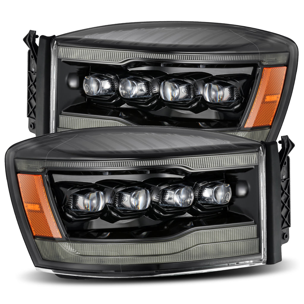 LED Projector Headlights Plank Style Design Midnight Black