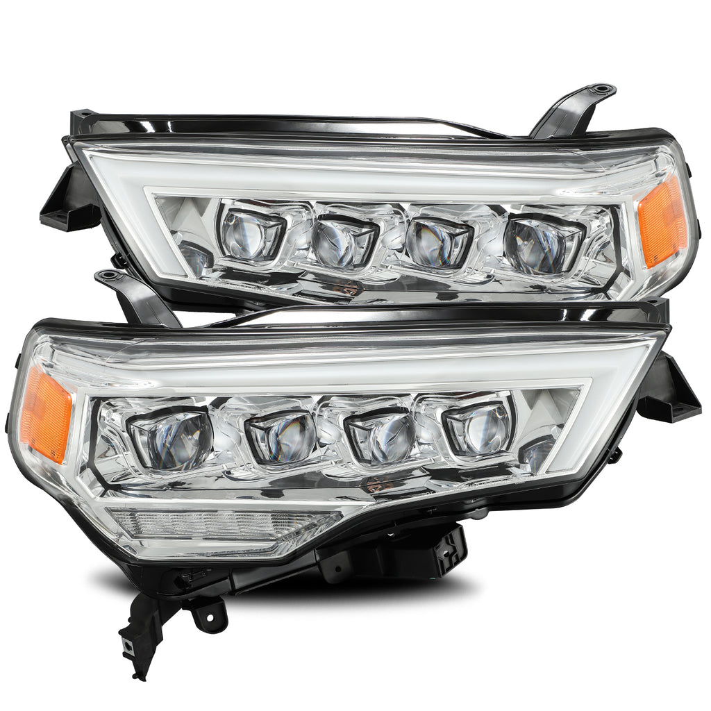 LED Projector Headlights Plank Style Design Chrome