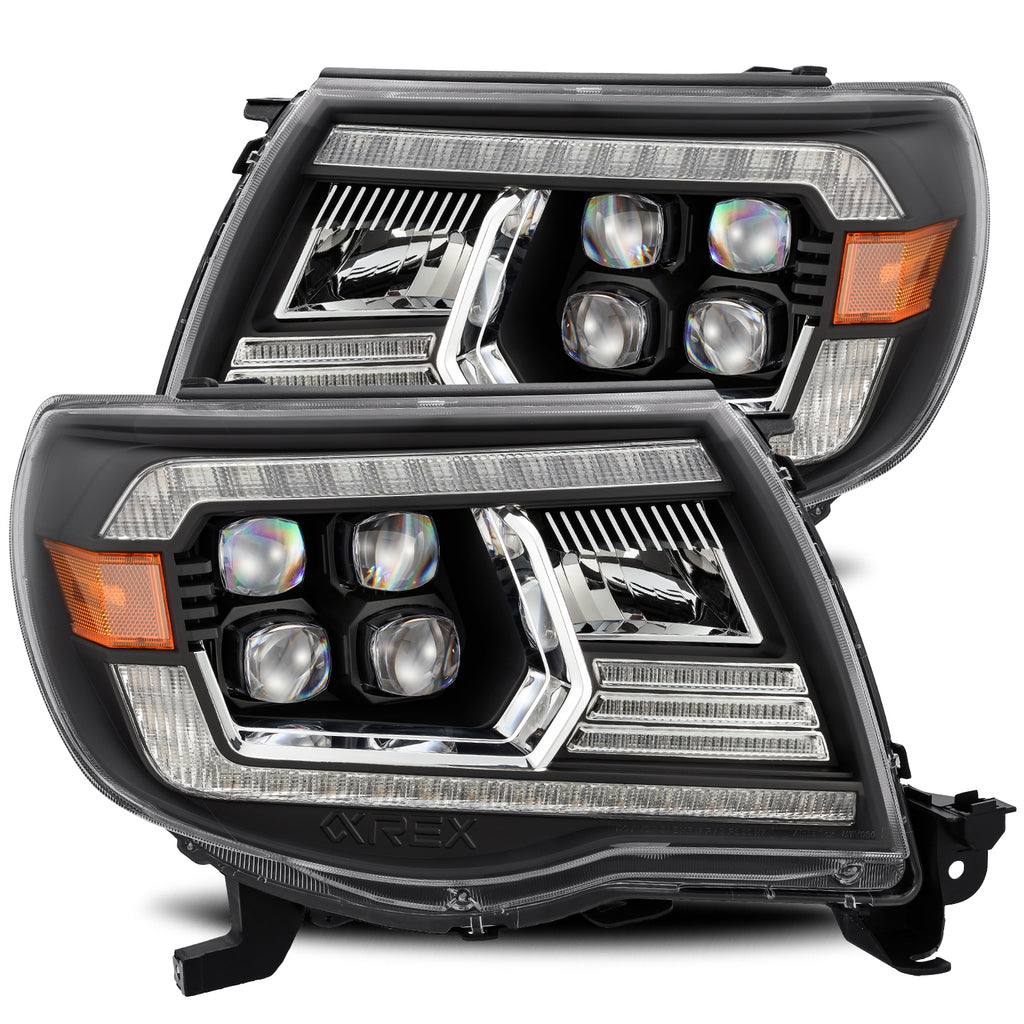 LED Projector Headlights Plank Style Design Black