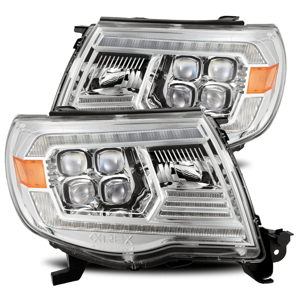 LED Projector Headlights Plank Style Design Chrome