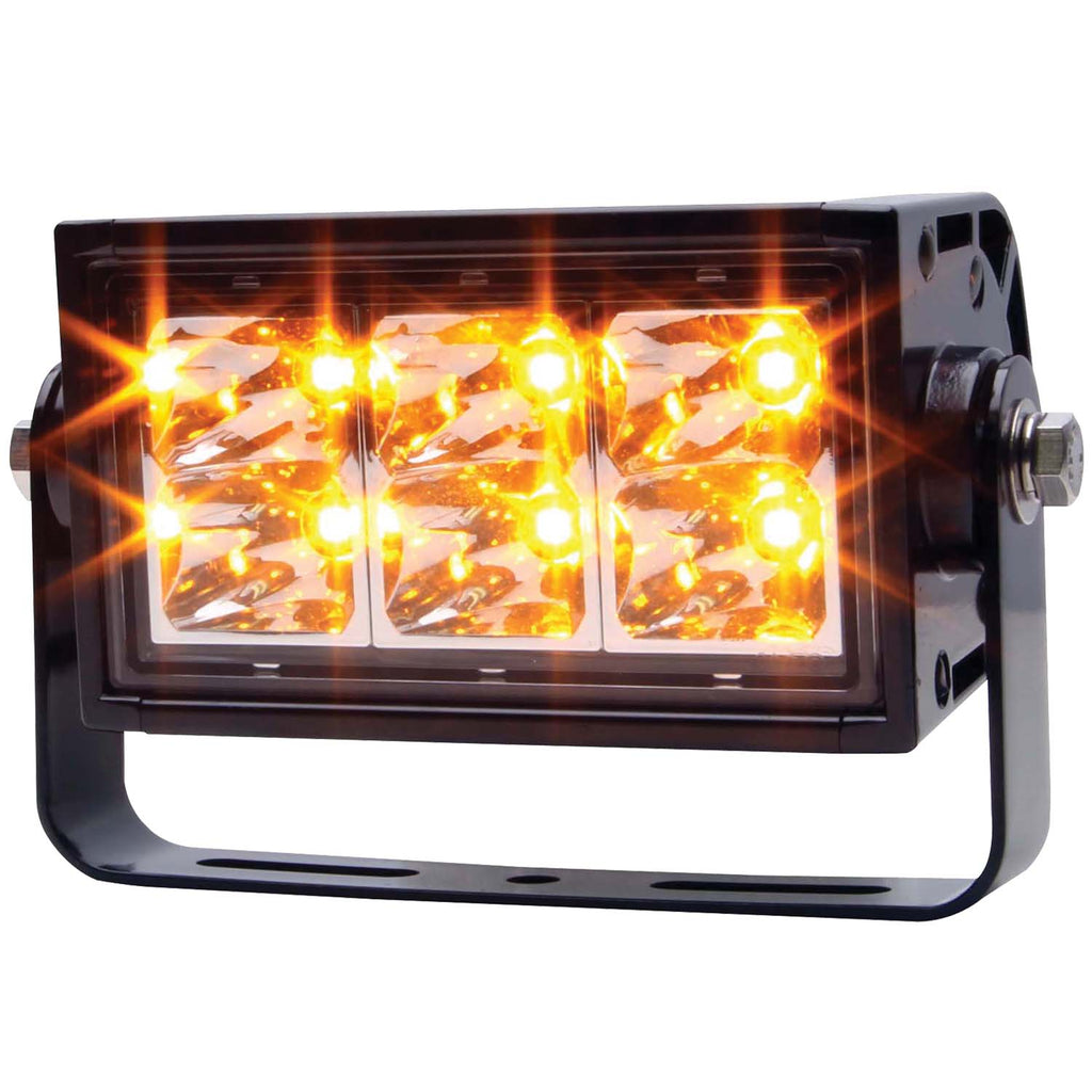 ANZO USA-881012 | Rugged Vision Off Road LED Light Bar; Rectangle; 4 in.; 6 LEDs; High Output; Amber;