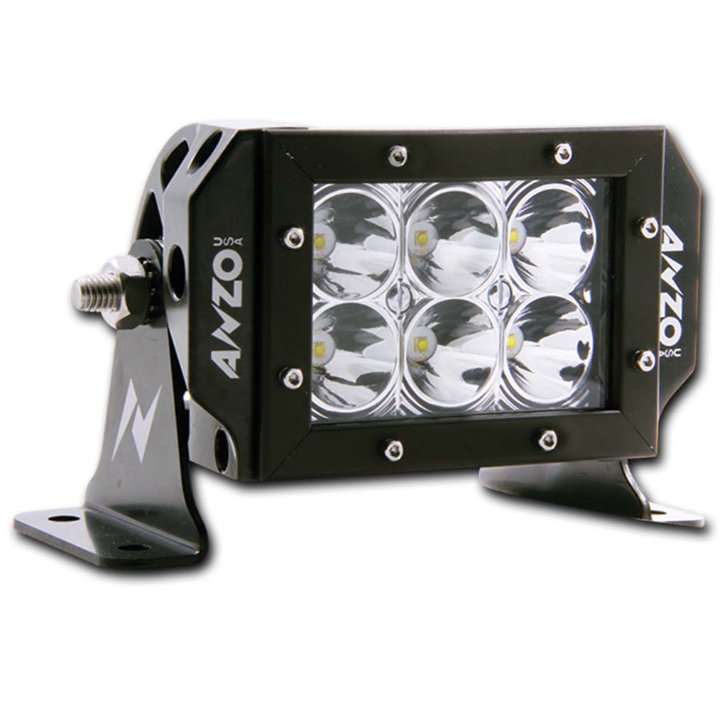 ANZO USA-881025 | Rugged Vision Off Road LED Light Bar; Rectangle; 6 in.; 6 LEDs; High Output; Spot;