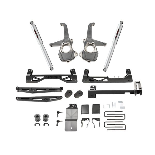 BELLTECH 150210BK LIFT KIT 6 in. Lift Kit Inc. Rear Trail Performance Shocks Only 2019-2021 Silverado / Sierra 4wd 6 in. Lift
