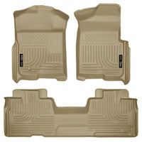 Husky Liners 98343 | Husky Liners Front & 2nd Seat Floor Liners (Footwell Coverage), Fits 09-14 F150 SUPERCAB WEATHERBEATER FRONT/2ND SEAT FLOOR LINERS TAN