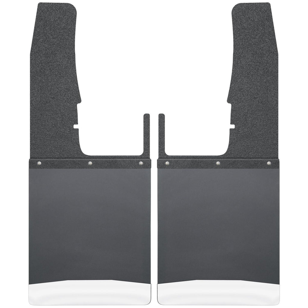 Husky Liners 17102 | Husky Liners Kick Back Mud Flaps Front 12 Wide - Black Top and Stainless Steel Weight, Fits 09-C RAM 1500.2500/3500 KICK BACK MUD FLAPS FRONT 12IN WIDE - BLACK TOP AND STAINLESS STEEL WEIGHT