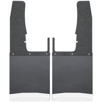 Kick Back Mud Flaps Front 12" Wide - Black Top and Stainless Steel Weight