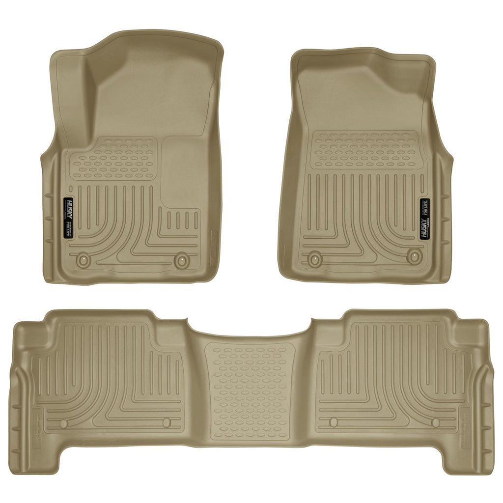Husky Liners 98613 | Husky Liners Front & 2nd Seat Floor Liners, Fits 11-15 QX56 CUSTOM MOLDED FRONT/2ND SEAT FLOOR LINERS WEATHERBEATER TAN