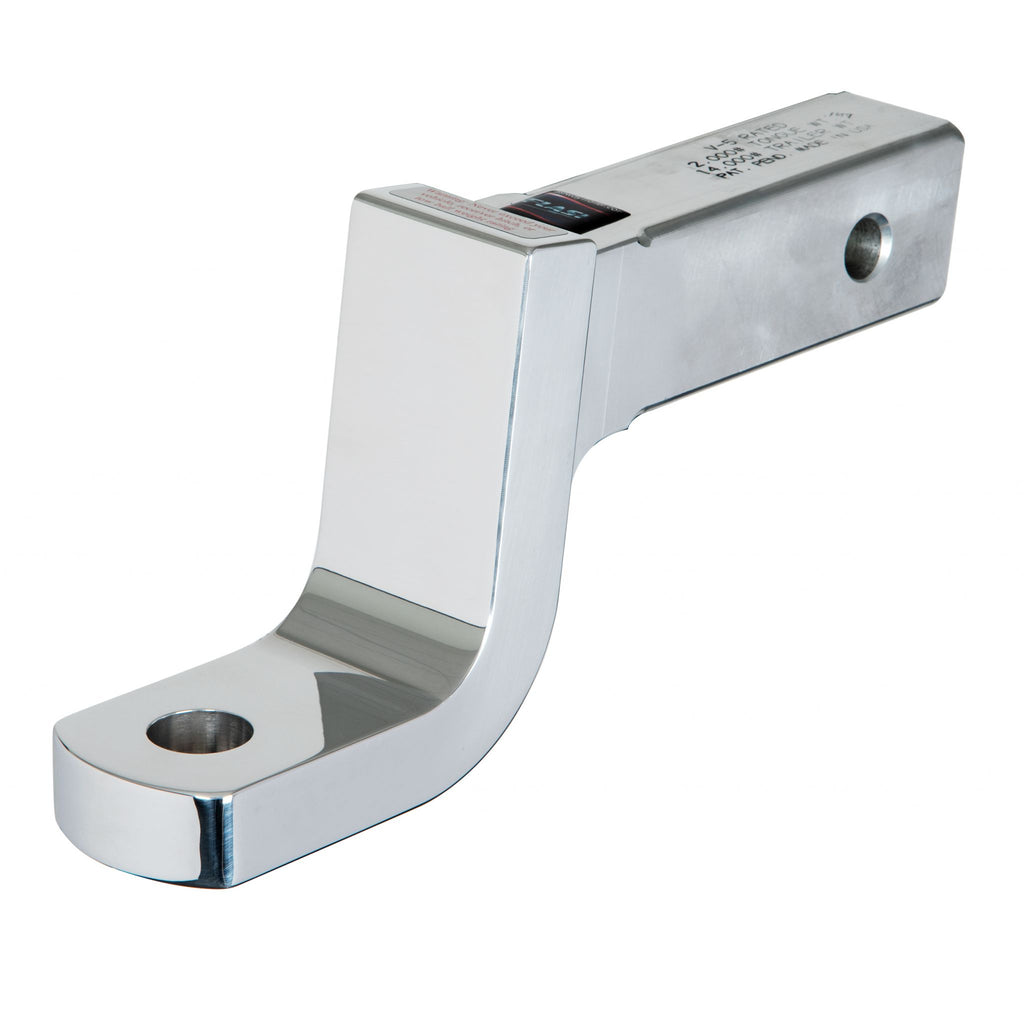 Fixed aluminum ball mount with a 4'' drop 3'' rise with a 1'' ball hole