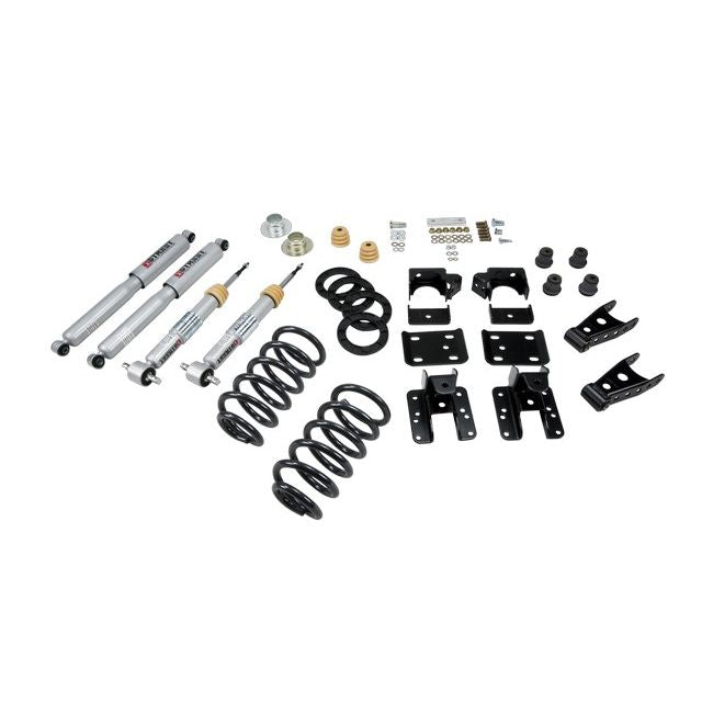 BELLTECH 642SP LOWERING KITS  Front And Rear Complete Kit W/ Street Performance Shocks 2007-2013 Chevrolet Silverado/Sierra (Std Cab) 1 in. or 2 in. F/4 in. R drop W/ Street Performance Shocks
