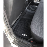 Rugged Ridge DMC-12950.19 | Floor Liners, Rear, Black, Jeep Logo; 84-01 Jeep Cherokee XJ