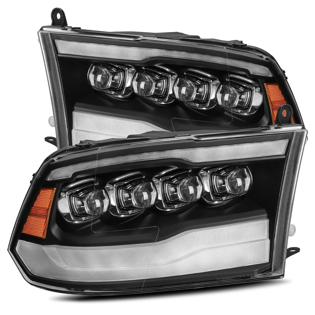 09-18 Ram Truck LED Projector Headlights Plank Style Design Matte Black w/ DRL