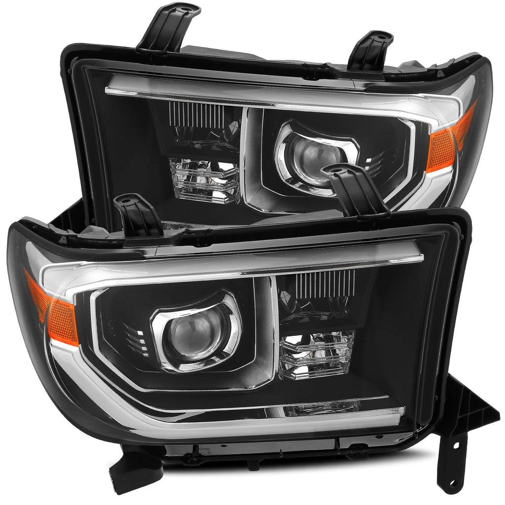 07-13 Toyota Tundra/08-13 Toyota Sequoia Projector Headlights Plank Style Design Black w/ Activation Light