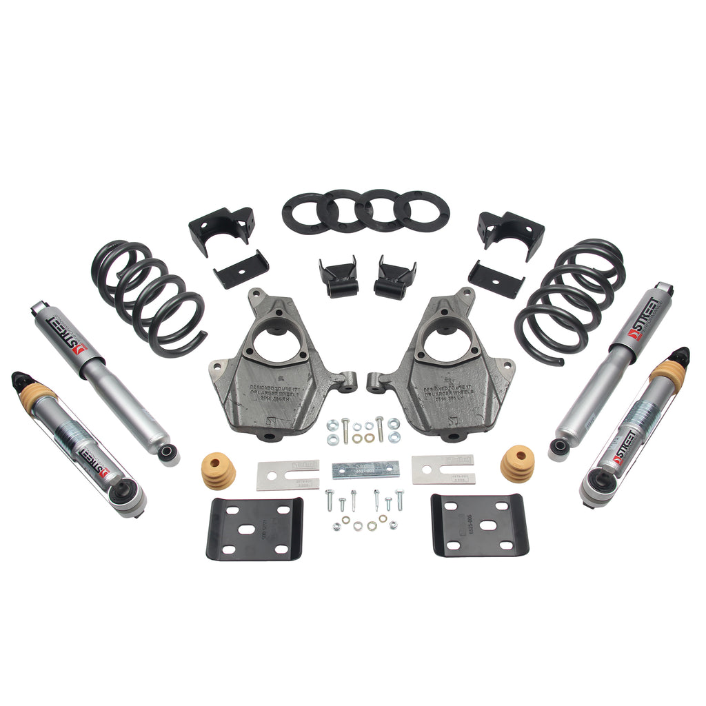 BELLTECH 1016SP LOWERING KITS  Front And Rear Complete Kit W/ Street Performance Shocks 2016.5-2018 Chevrolet Silverado/Sierra (EST/CREW) 2WD 3-4F/7R