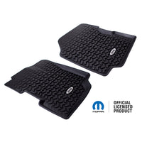 Rugged Ridge DMC-12920.22 | Floor Liners, Front, Black, Jeep Logo; 76-95 Jeep CJ7/CJ8/Wrangler YJ