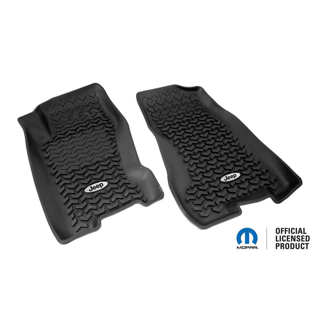 Rugged Ridge DMC-12920.27 | Floor Liners, Front, Black, Jeep Logo; 99-04 Jeep Grand Cherokee WJ