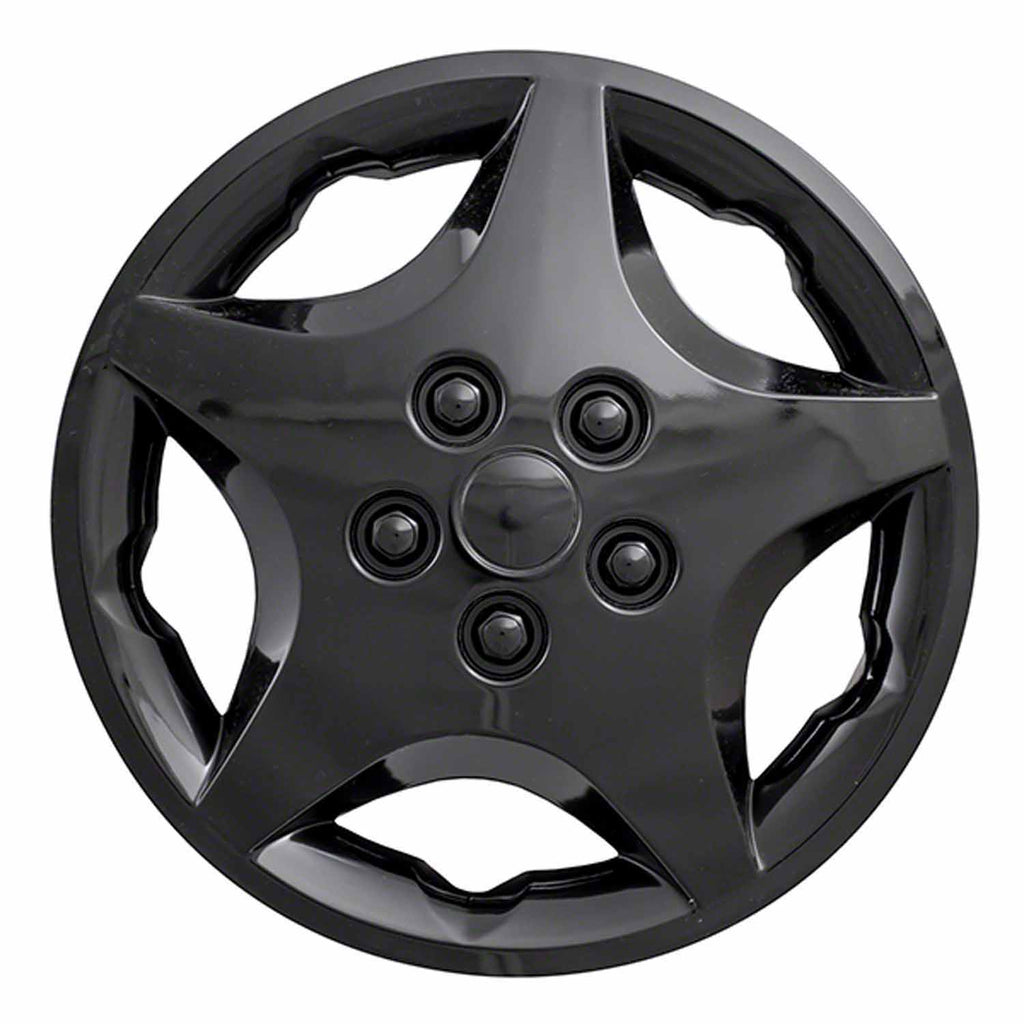 Coast to Coast Wheel Cover 14 Inch 5 Spoke Gloss Black Set Of 4