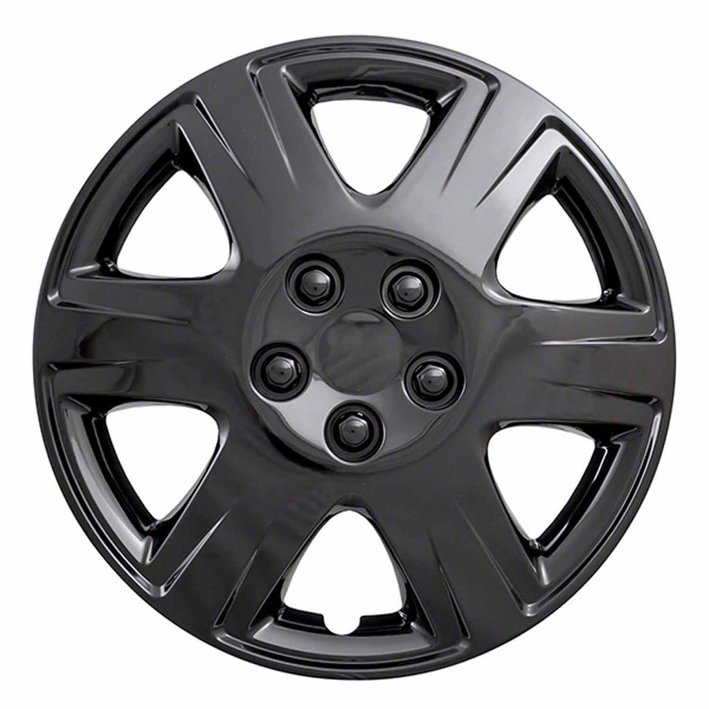 Coast to Coast Wheel Cover 15 Inch 6 Spoke Gloss Black Set Of 4