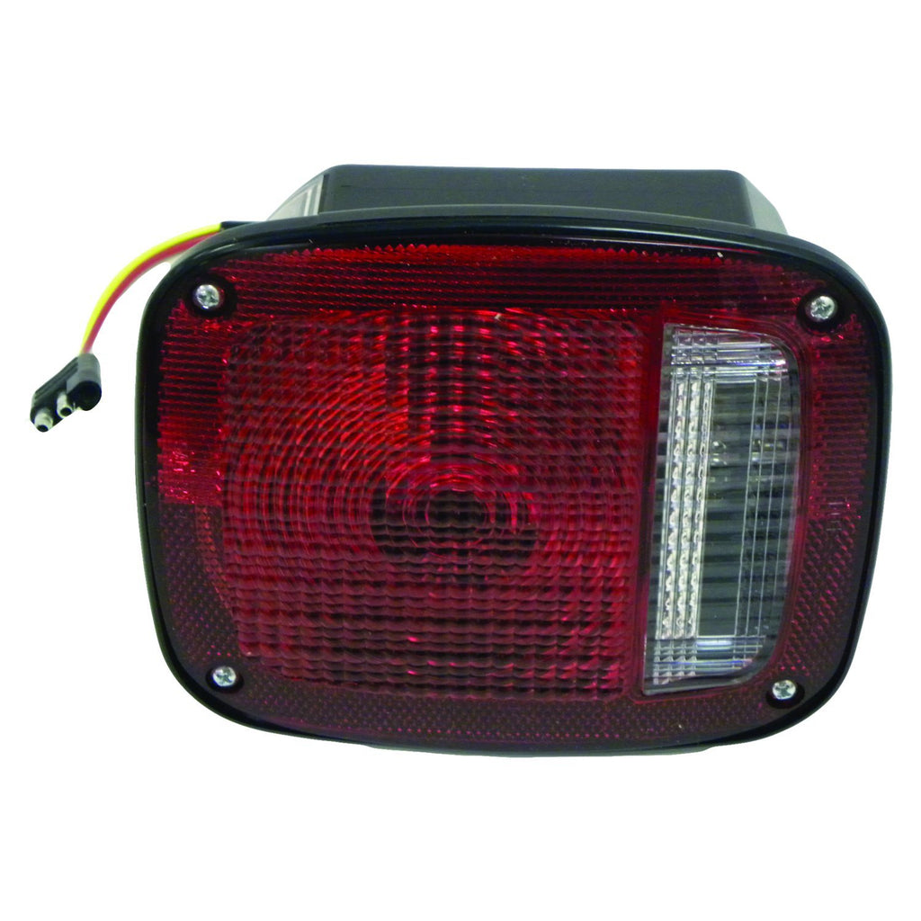 Left Tail Lamp w/ Black Body; w/ License Lamp Window for 1976-80 Jeep CJ-5, CJ-7