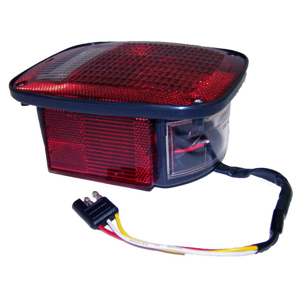 Left Tail Lamp w/ Side Marker Light for 1981-86 Jeep CJs; Black Body