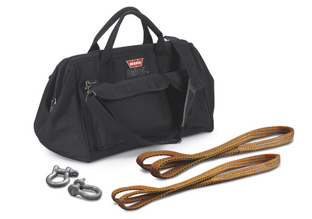 With Two Shackles; Two Load Straps and Gear Bag; Black
