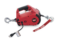Portable 1000 LB Cap 15 Ft Wire Rope Hook and Swiveling Anchor Hook Red