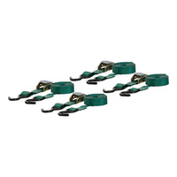 16' Dark Green Cargo Straps with S-Hooks (300 lbs 4-Pack)