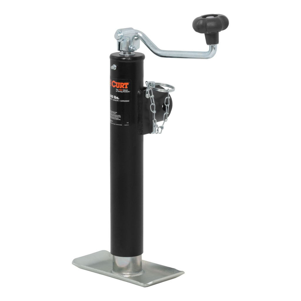 Pipe-Mount Swivel Jack with Top Handle (2000 lbs 10" Travel)
