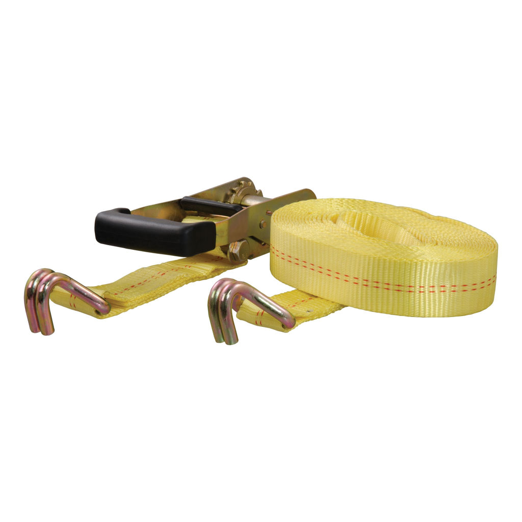 27' Yellow Cargo Strap with J-Hooks (3333 lbs.)